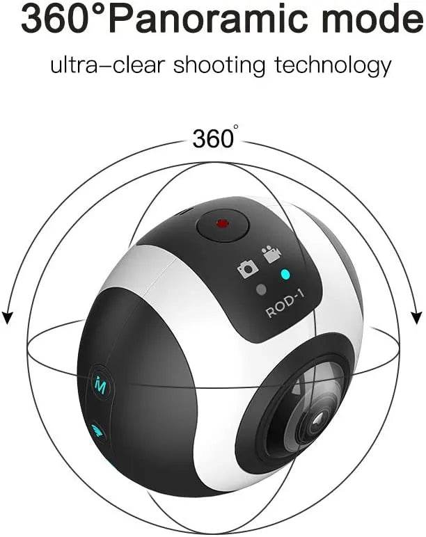 ROD-1 Spherical Dual Lens HD 360 Degree Camera with 3040*1520 Resolution and Live Streaming Support - Al-Raheem Imports
