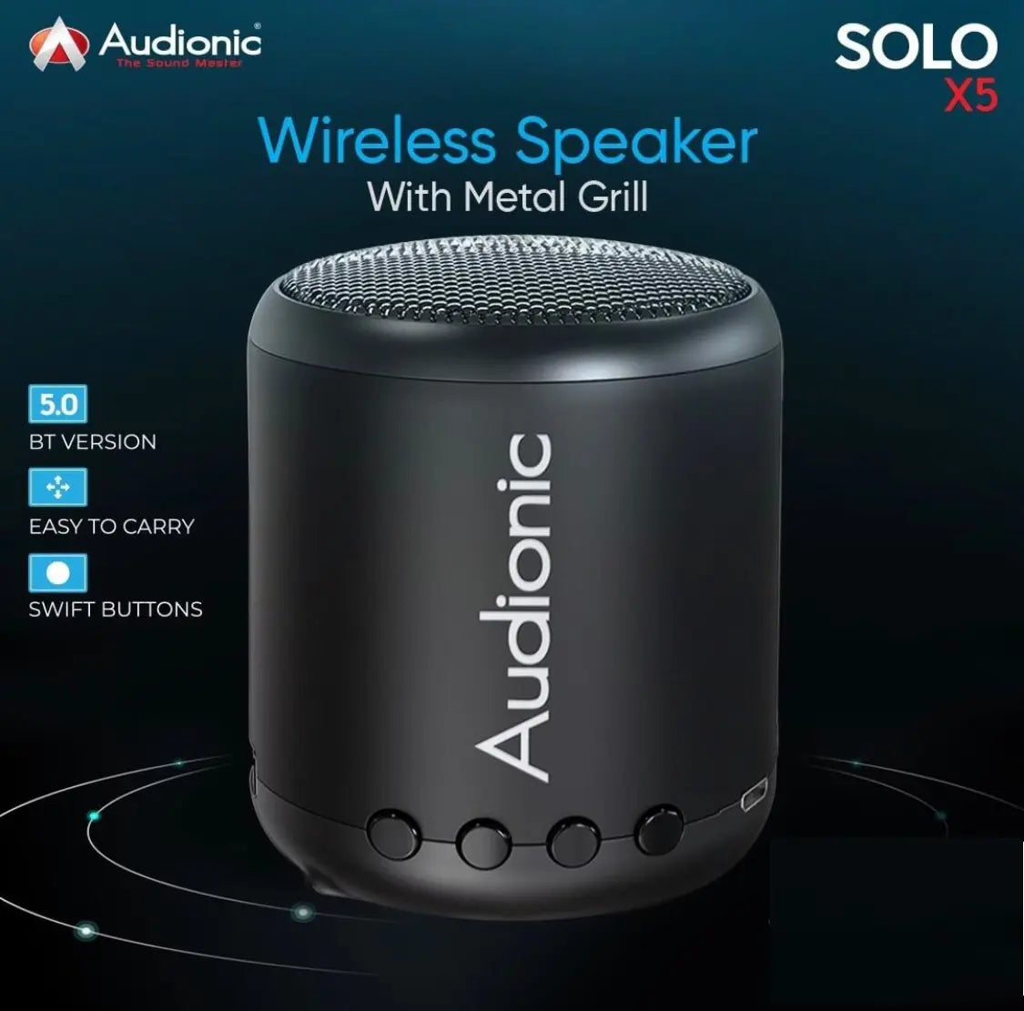 SOLO X5 Portable Wireless Bluetooth Rechargeable Speaker with Metal Grill HIFI Sound Deep Bass