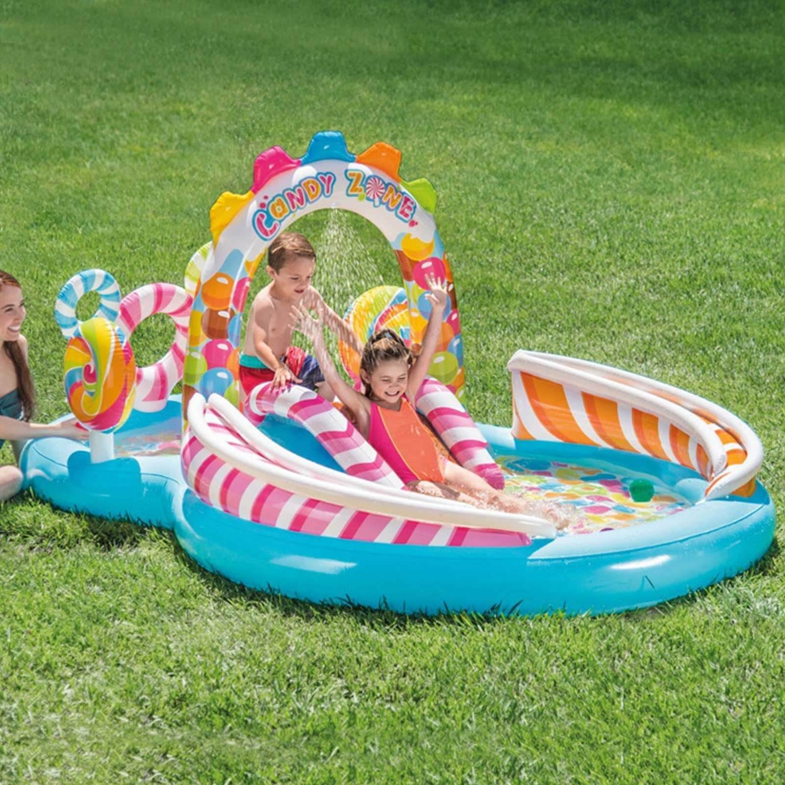 Inflatable Pool Water Slide Fun Lawn Water Inflatable Swimming Pool Unique Children Paddling Pool 295X191X130cm - Al-Raheem Imports