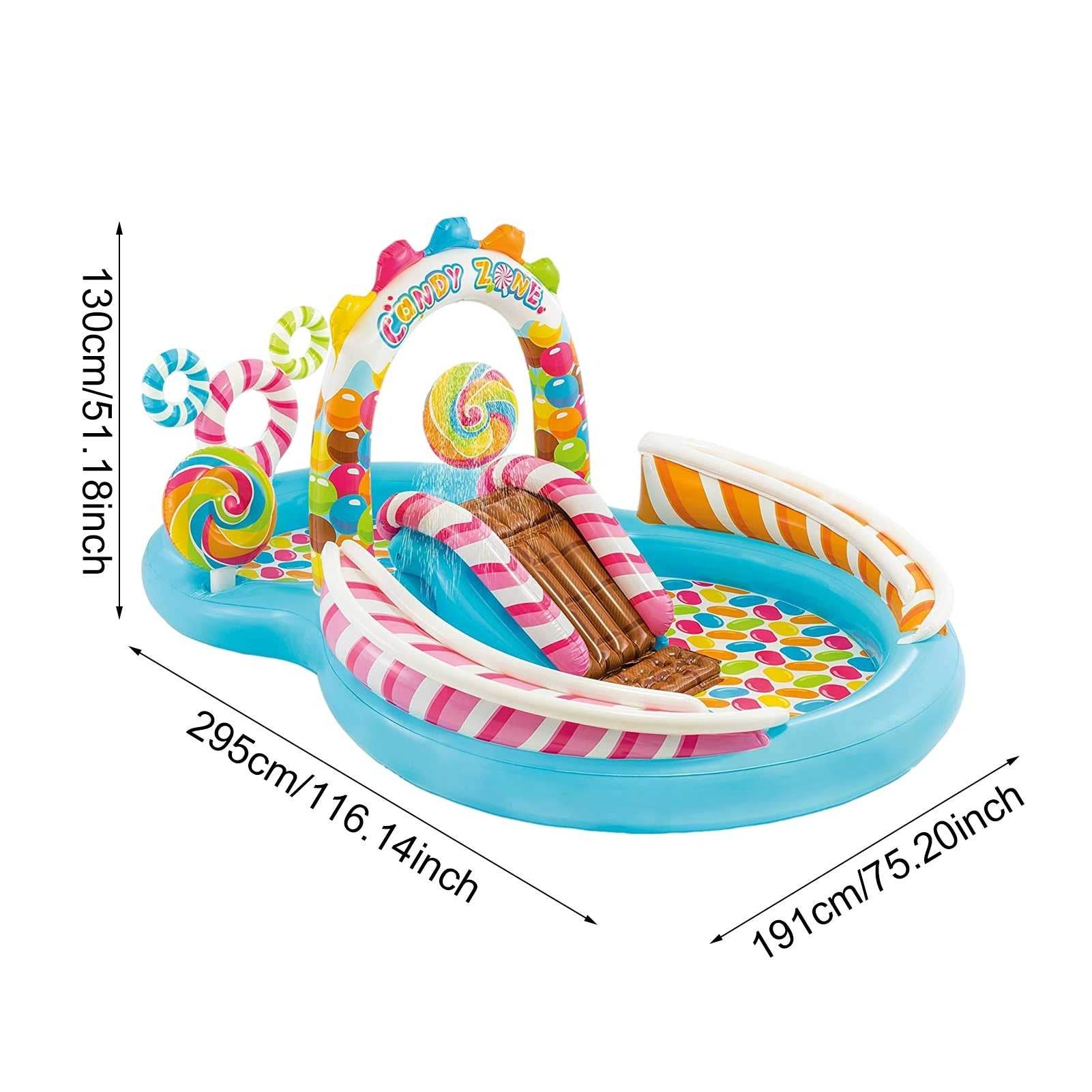 Inflatable Pool Water Slide Fun Lawn Water Inflatable Swimming Pool Unique Children Paddling Pool 295X191X130cm - Al-Raheem Imports