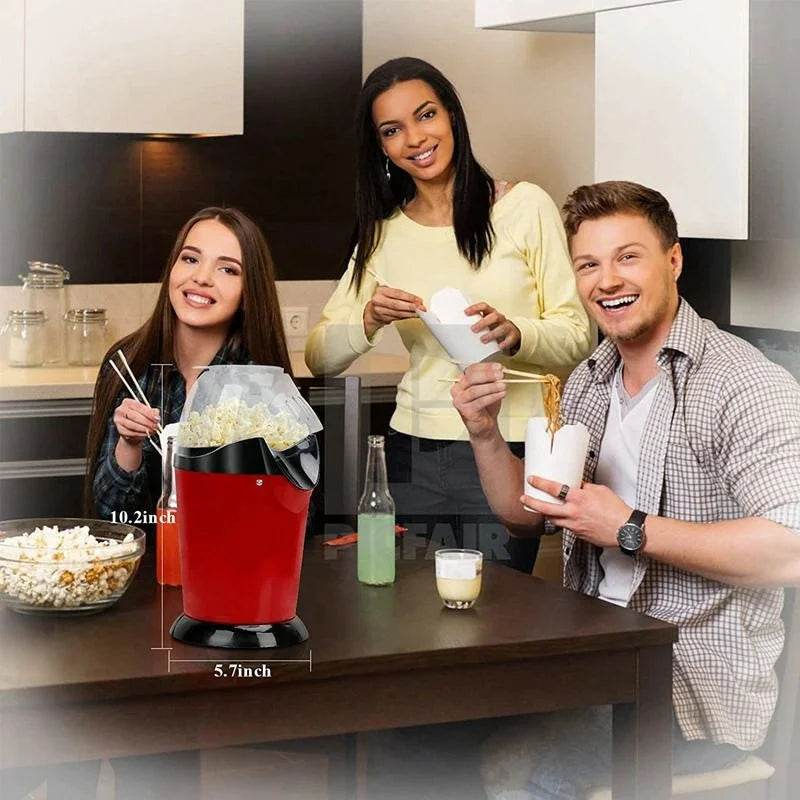 Popcorn Maker Hot Air Popcorn Popper 1200W With Measuring Cup Oil Free Home Party Corn Machine - Al-Raheem Imports