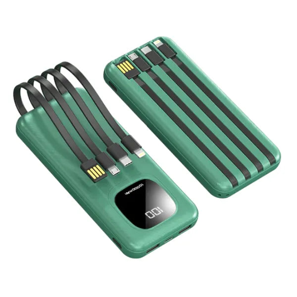 BENZ-1 10000mAh Power Bank with Lightning, Type-C, and Micro Built-In Output