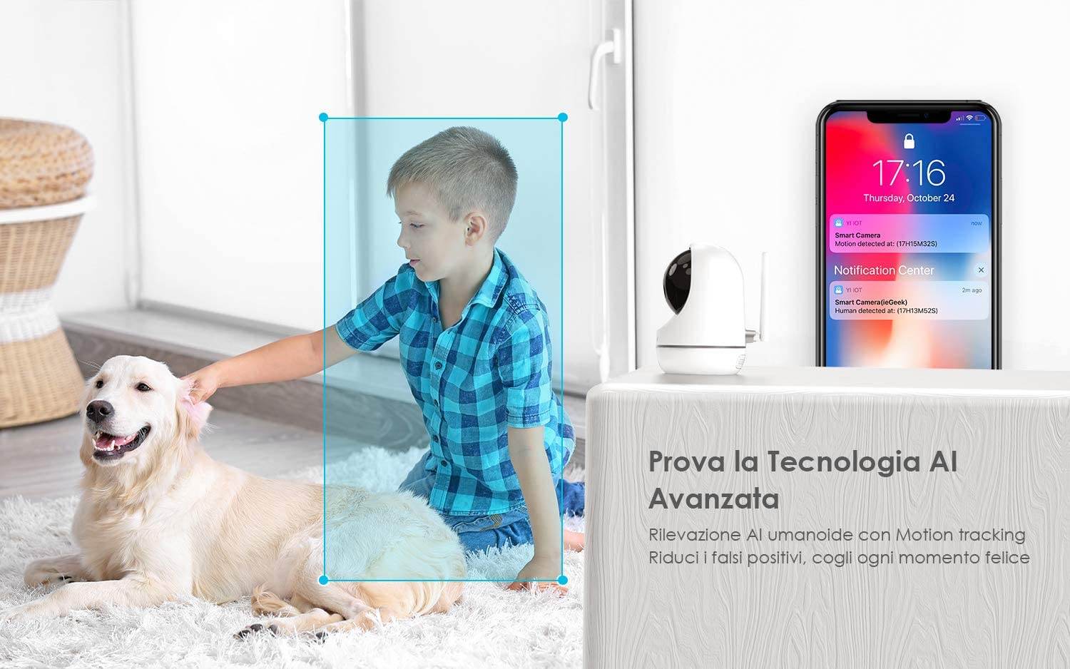 IeGeek WiFi IP Camera 1080P Wireless Indoor CCTV with Baby Cry Detection & Motion Tracking Home Security Surveillance System - Al-Raheem Imports