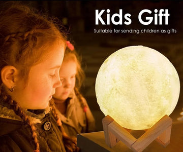 16cm 3D Moon Lamp with Remote & Touch Control – 16 Colors LED Night Light