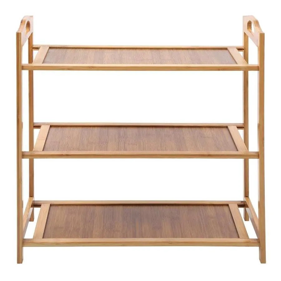 3 Tier Bamboo Shoe Rack DIY Standing Storage Organizer