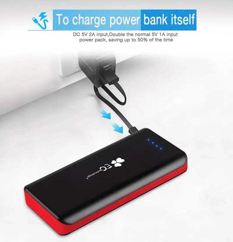 EC Technology Power Bank 22400mAh High Capacity with 3 USB Ports, Fast Charging, Universal External Battery Charger - Al-Raheem Imports