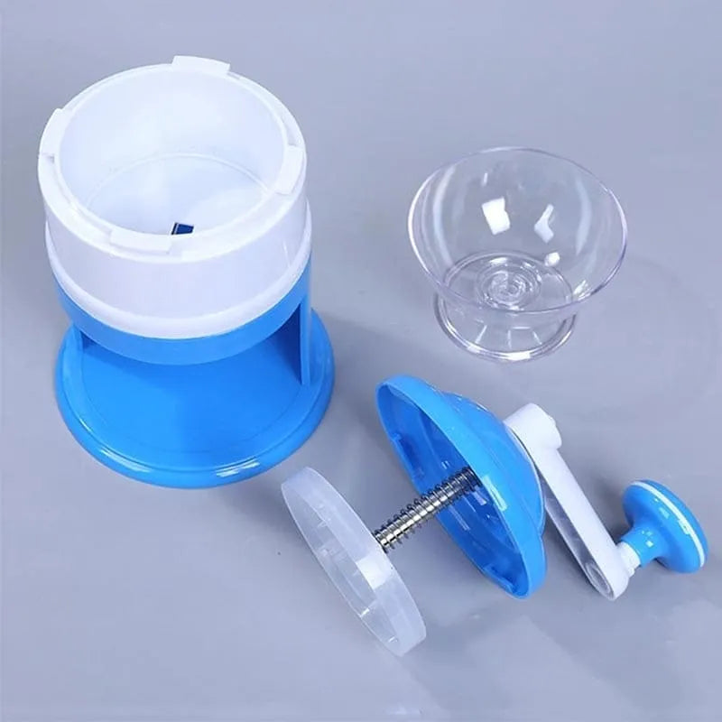 Manual Ice Crusher Snow Cone Maker Hand Crank Kitchen Tool Portable Fluffy Ice Shaver for Home Drinks