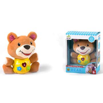 Newborn Baby Electric Plush Animal Doll with Sound Light Music Soothing Toy Bear Monkey Elephant for Kids Children