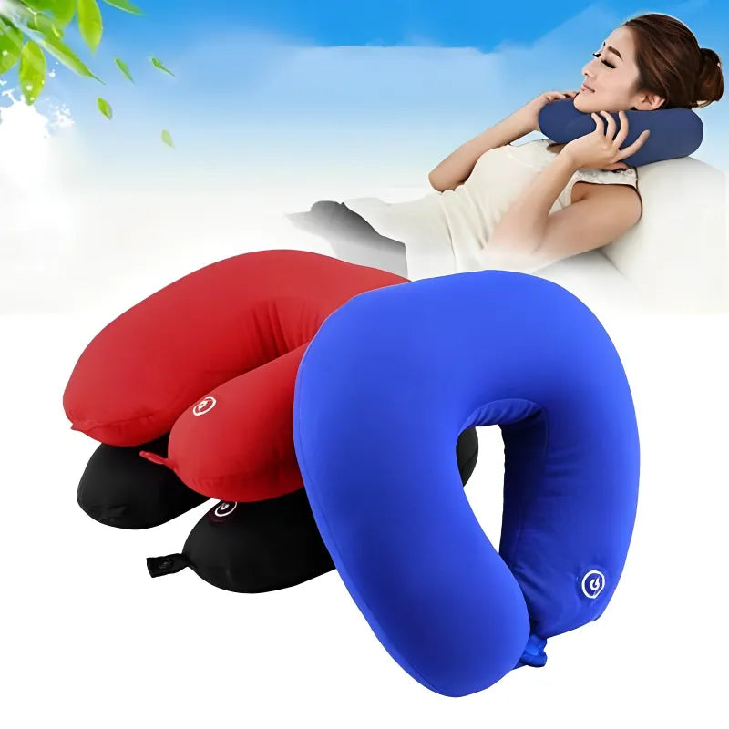 Ultimate Lightweight U Shaped Electric Neck Massager Cushion Travel Pillow Red Black Blue Random Color
