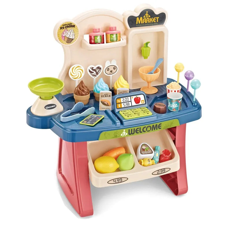 33-Piece Supermarket Play Set with Light and Sound Effects for Kids