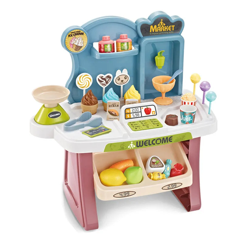 33-Piece Supermarket Play Set with Light and Sound Effects for Kids