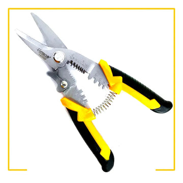 Hoteche 8 Inch 200mm Multifunctional Stainless Steel Electric Scissor Tool Black Yellow