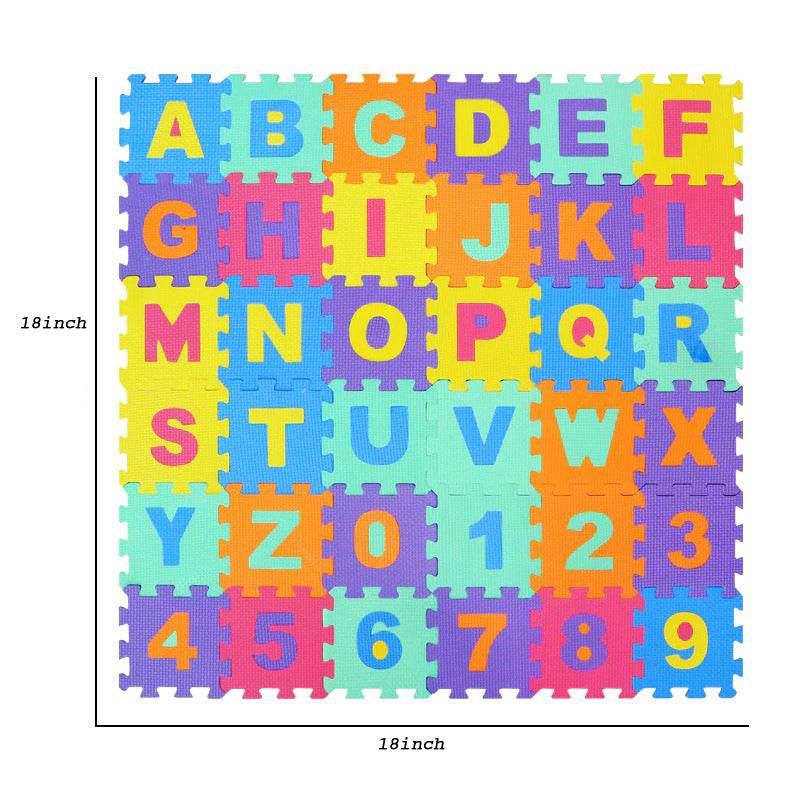 36Pcs Baby Play Puzzle Mat EVA Foam Crawling Carpet Interlocking Floor Protective Tiles Soft Kids Jigsaw - Al-Raheem Imports