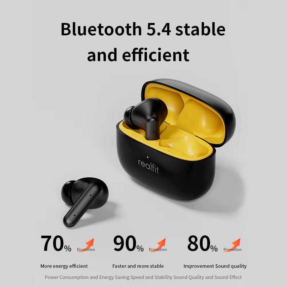 Realfit F3 ANC Active Noice Cancellation Bluetooth Earphones ENC Call Earbuds - Al-Raheem Imports