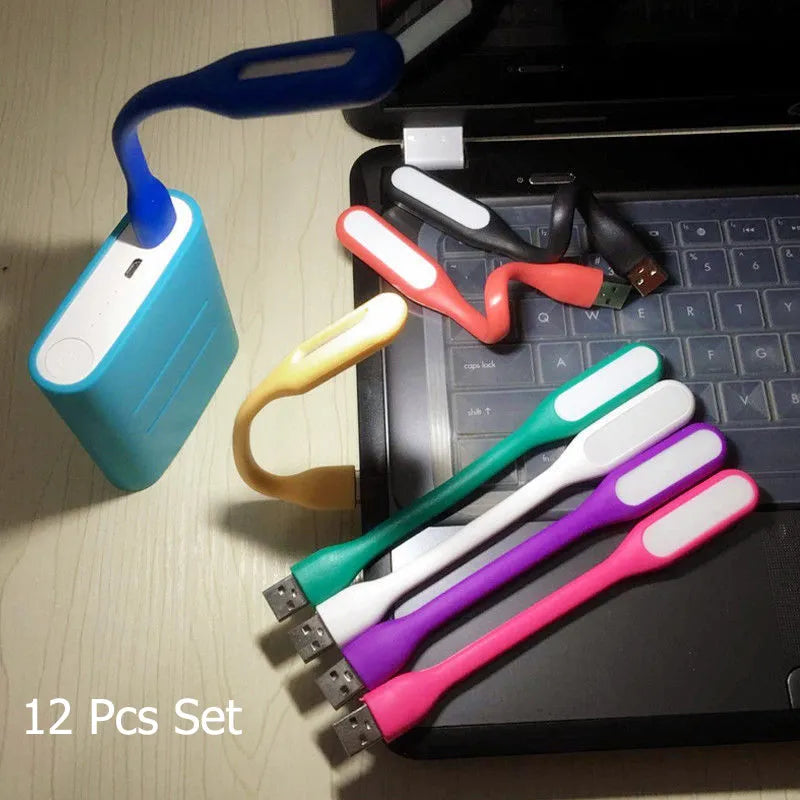 12Pcs Mini Portable USB LED Light Lamp for Power Bank, Laptop & Reading