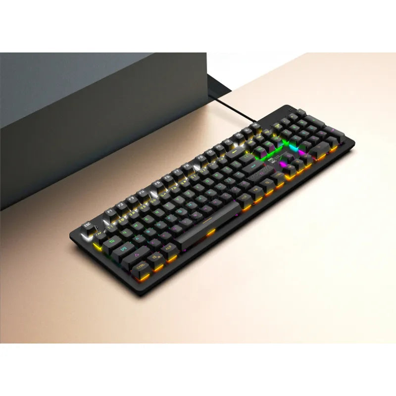 R8 1035 Professional Wired Mechanical Gaming Keyboard with Blue Switches and RGB Lighting