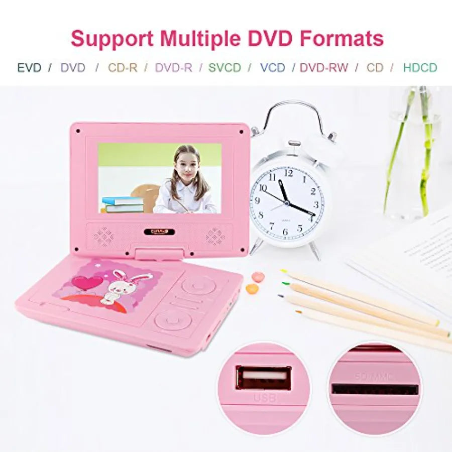 Digital Kids Laptop with Portable DVD Player and Carrying Bag in Pink