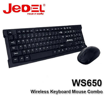 edel WS650 Wireless Keyboard and Mouse Combo Set 2.4GHz USB Receiver 104 Keys Anti Ghosting Waterproof for Windows PC Laptop Black