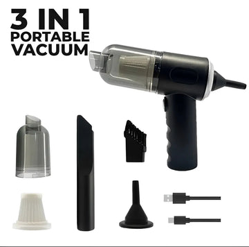 Mini Portable 3 In 1 Powerful Cordless Vacuum Cleaner Duster Blower and Air Pump with 120W Motor and USB Rechargeable Battery for Car Home and Office