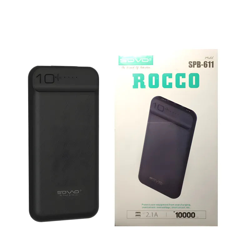 SOVO SPB-611 ROCCO 10000mAh Ultra-Thin Polymer Portable Charger Power Bank with LCD Display
