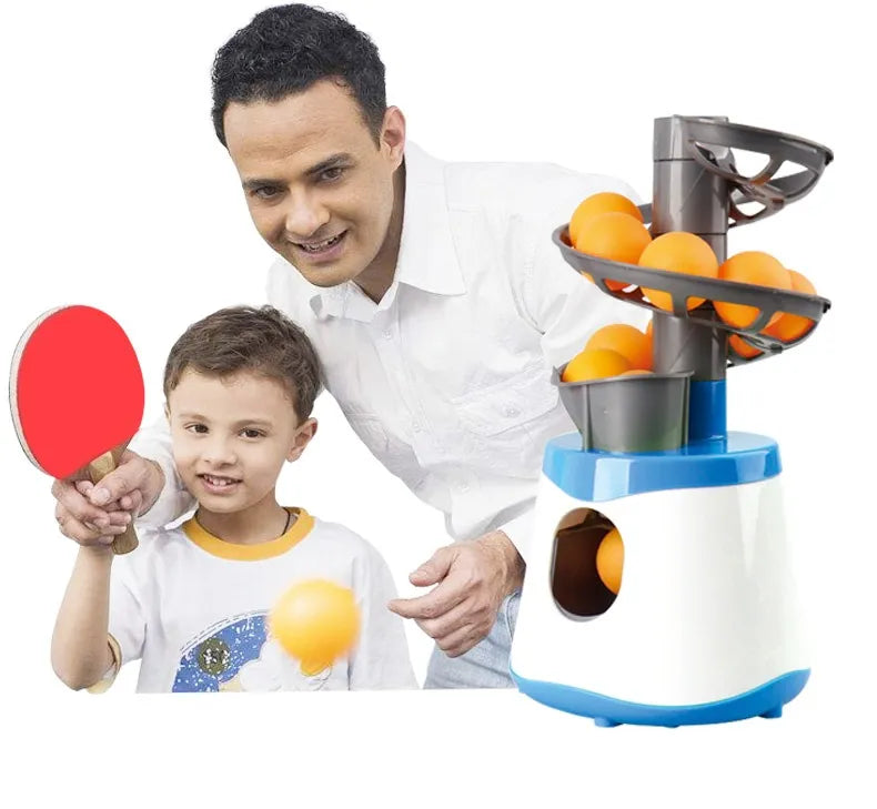 Table Tennis Ball Machine Portable Automatic Launcher Robot with 10 Balls for Kids