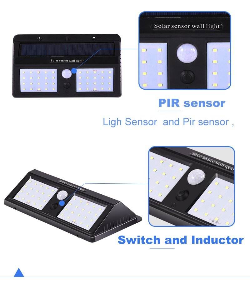 40 LED Solar Motion Sensor Wall Light Outdoor Waterproof Energy Saving - Al-Raheem Imports