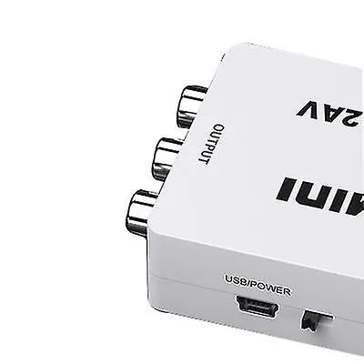 Mini Plug and Play VGA to AV Converter Full HD 1080p White