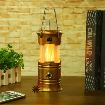 XF 5858 Magic Cool Multi Functional Rechargeable Camping Lantern With LED Stage Lighting and USB Output Flashlight