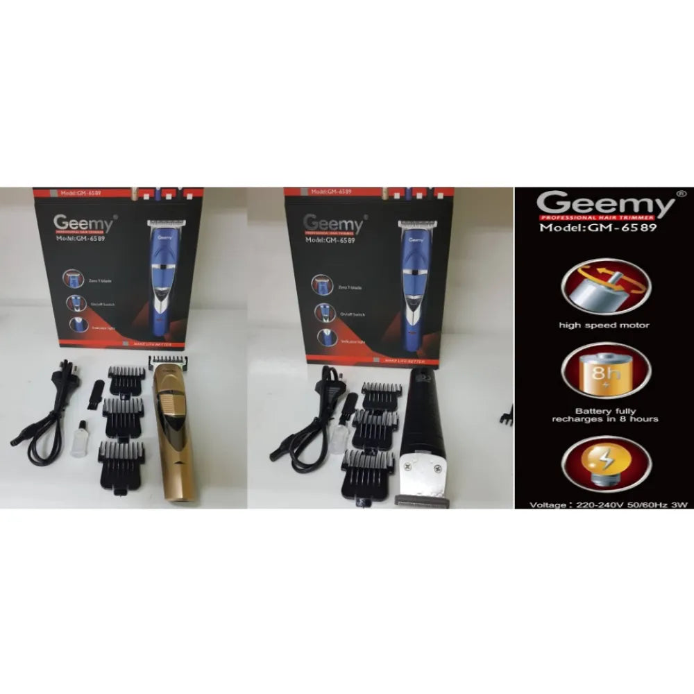 GEEMY GM-6589 Professional Rechargeable Hair Trimmer Cordless Electric Clipper