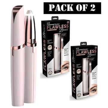 Pack of 2 Electric Eyebrow Trimmers Mini Eye Brow Shavers and Portable Epilators Facial Hair Removers for Women with Precision Stainless Steel Tips