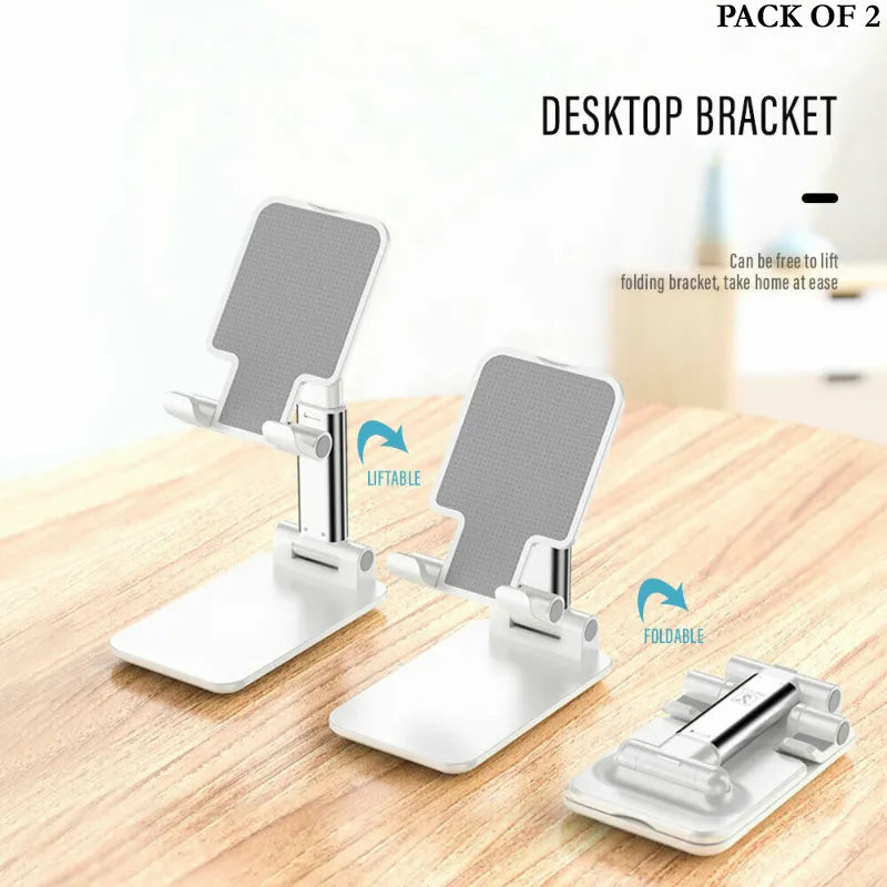 Pack of 2 Portable Folding Lifting Desktop Mobile Phone Stands Universal