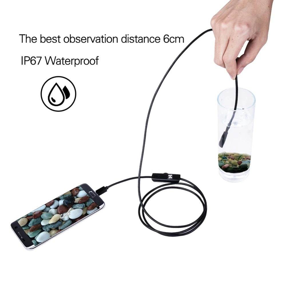 3.5M 7mm Endoscope Camera HD with 6 LED Soft Cable Waterproof Inspection Borescope for Android and PC - Al-Raheem Imports