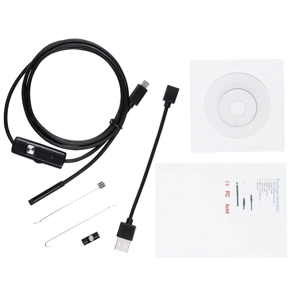 3.5M 7mm Endoscope Camera HD with 6 LED Soft Cable Waterproof Inspection Borescope for Android and PC - Al-Raheem Imports