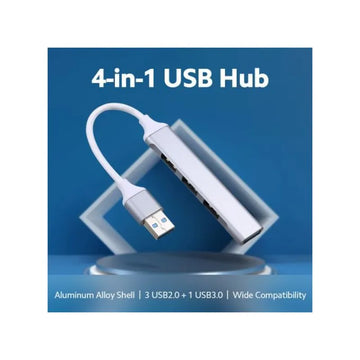 Aluminium Shell Portable 4 Ports USB 3.0 Hub Adapter