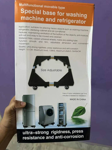 Adjustable Movable Base Stand for Washing Machine Refrigerator Trolley with Wheels