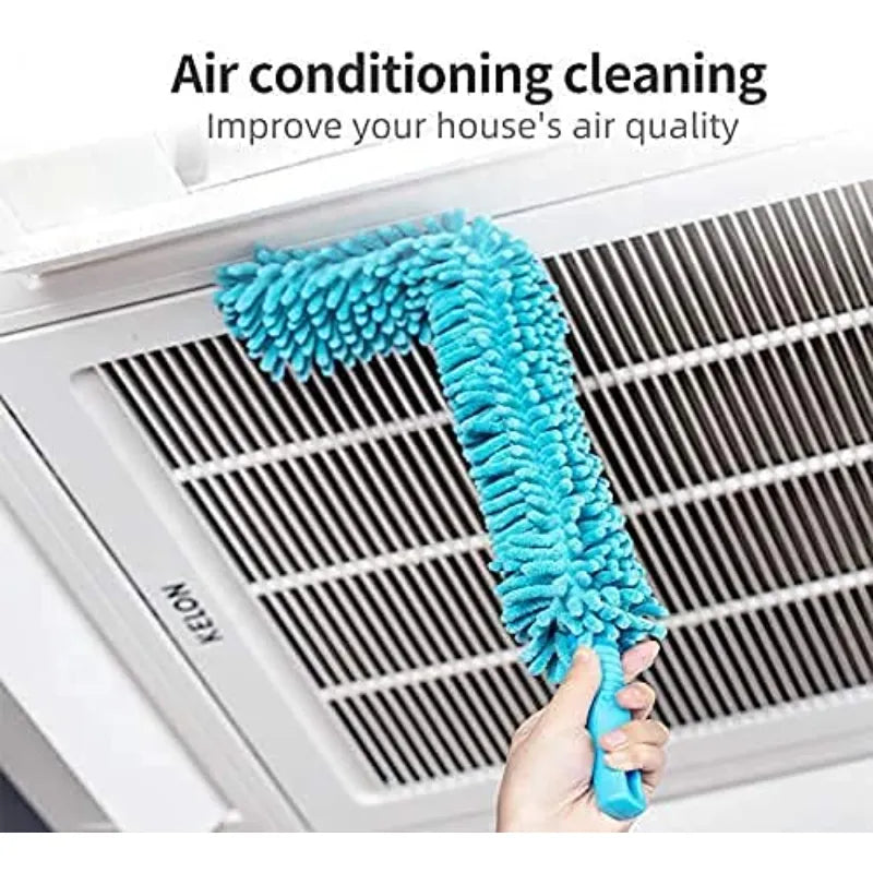 Multi-Functional Flexible Microfiber Duster with Telescopic Stainless Steel Handle