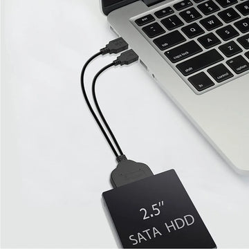 Gyges High Speed Dual USB 2.0 to 2.5" SATA HDD/SSD Adapter with UASP Black