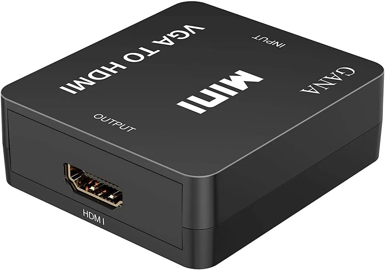 Mini VGA to HDMI Converter Adapter with USB Cable and 3.5mm Audio for HDTV PC Laptop