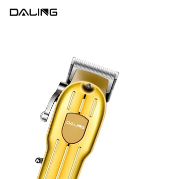 Daling DL-1538 Cordless Professional Hair Clipper Trimmer Golden 2600mAh Battery LED Display USB Rechargeable