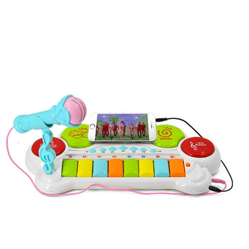 Funny Musical Piano Keyboard Toy for Toddlers with Microphone and Music Modes