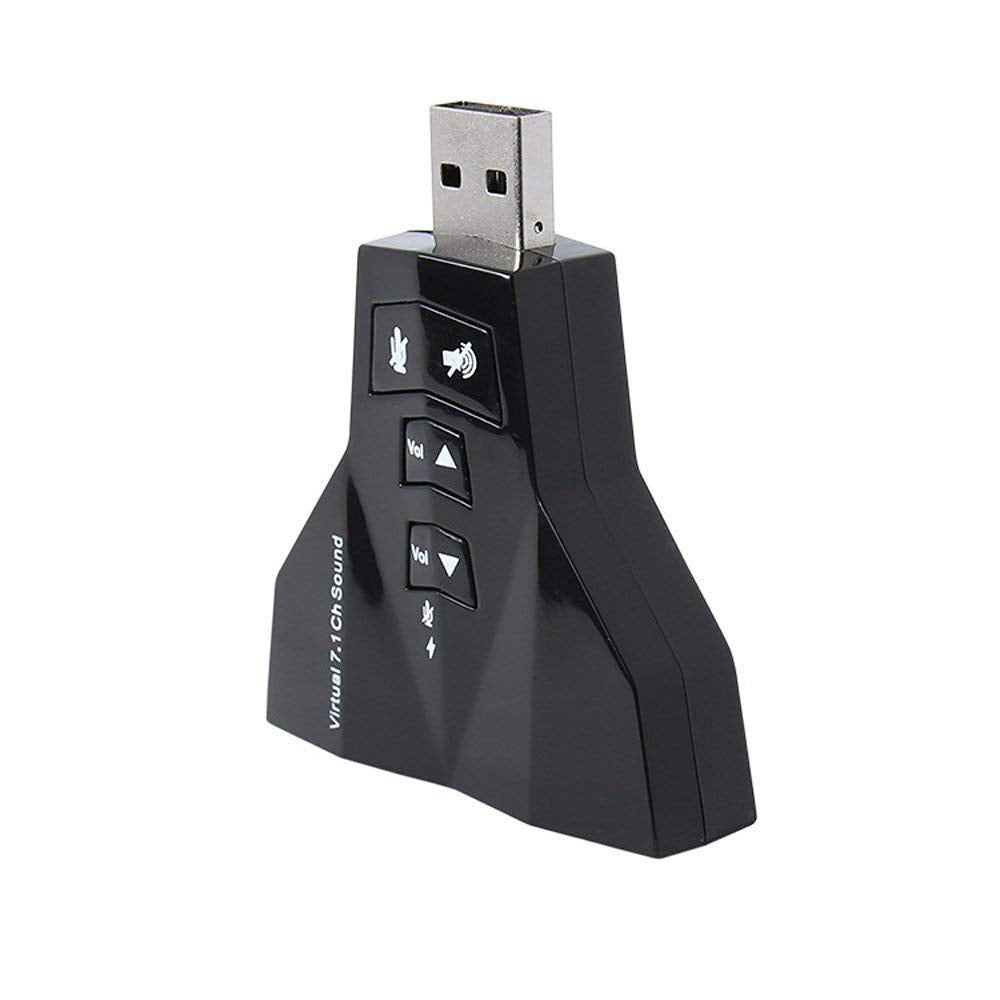 Virtual 7.1 Channel USB Sound Adapter with Dual Microphone and Headset Ports