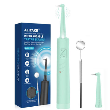 Alitake Electric Dental Calculus Remover with LED Light 3 Modes IPX6 Waterproof Teeth Cleaner