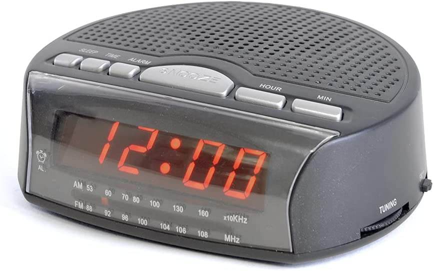 Lloytron AM/FM Digital Alarm Clock with Sleep and Snooze Functions Red LED Display - Al-Raheem Imports