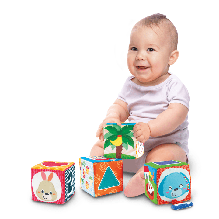 Animal Pals Soft Blocks Set for Babies Colorful Educational Sensory Toy for 6 Months+ - Al-Raheem Imports