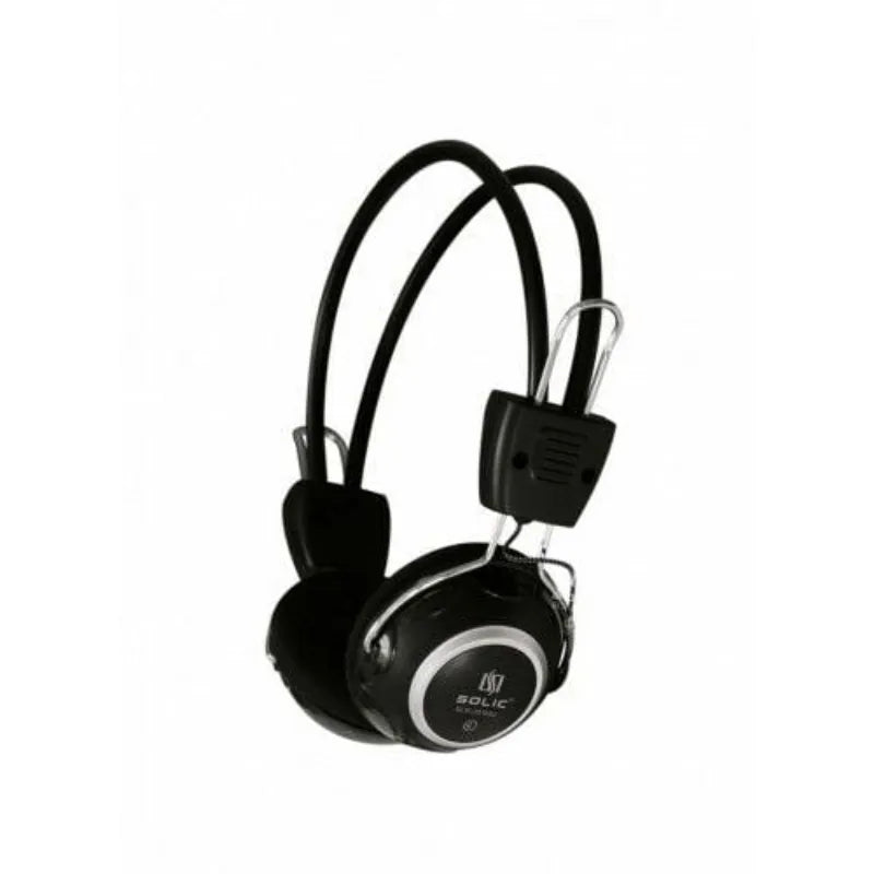 SLR-301MV SOLIC Black Wired Stereo Headphones with Microphone