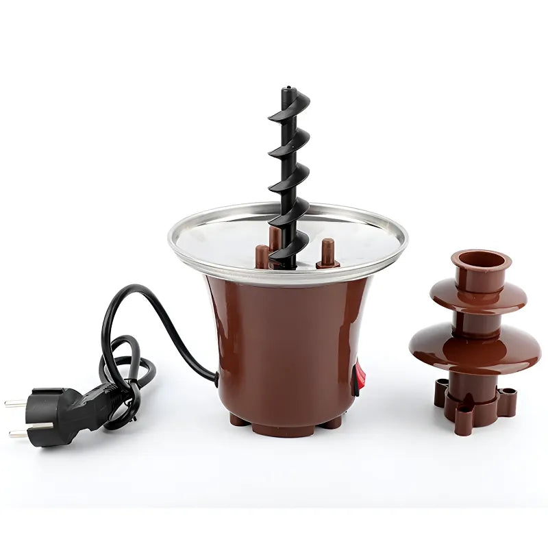 BD-017 Electric 3 Tier Mini Chocolate Fondue Fountain for Parties and Professional Dessert Catering