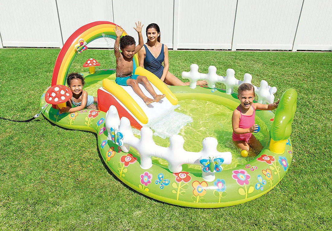 INTEX 57154 My Garden Play Center Inflatable Pool with Slide and Sprayer 2.90m x 1.80m x 1.04m