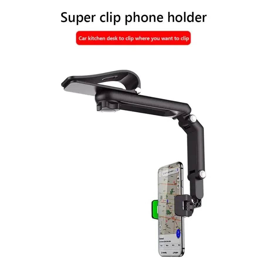 1080 Rotation Car Clip Sun Visor Phone Holder Universal Cell Phone Mount Mobile Clip - Al-Raheem Imports