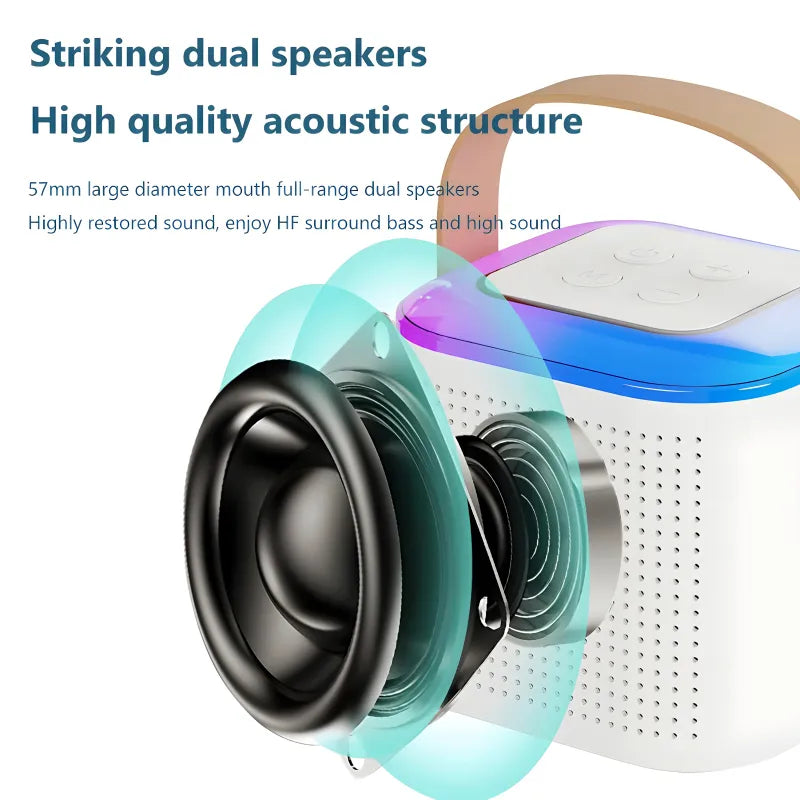 Y1 Mini RGB Karaoke Speaker with Wireless Microphone Bluetooth 5.3 6W Portable Party Speaker with LED Lights