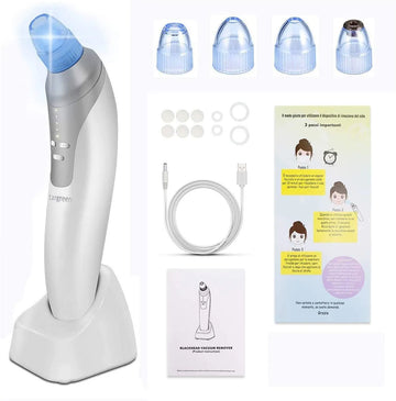 Electric Blackhead Remover Vacuum Pore Cleanser with 4 Suction Heads